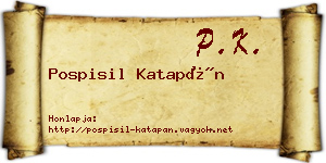 Pospisil Katapán névjegykártya